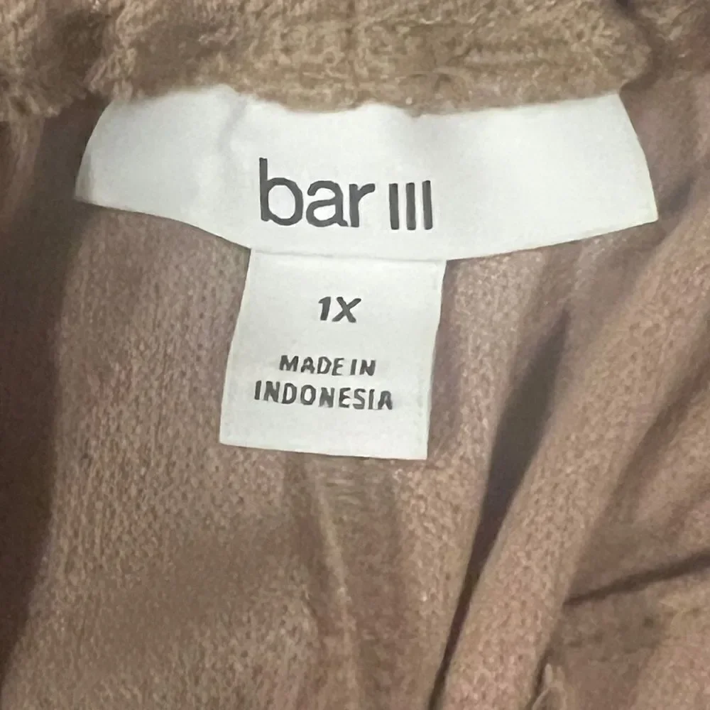 Bar III Trendy Plus Size Paperbag-Waist Jogger Pants Warm Ginger 1X NWT
